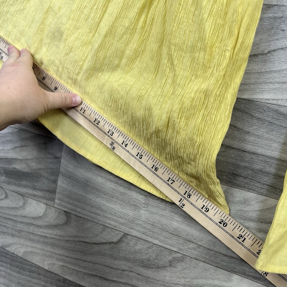 Pink Lily Strapless Tube Top Romper Women XS Yellow Coastal Beach Flowy Festival - Picture 9 of 16